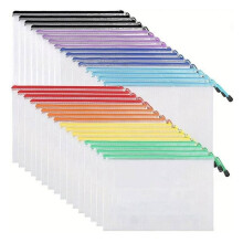 32 Sacchetti con Cerniera H, Dimensione A4, Sacchetti con Cerniera, Borsa Impermeabile per Organizzatore di Classe, Forniture per Ufficio Scolastico