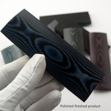 (Black blue) 8.5mm Color Paper Spot Micarta Handle Scale Blanks Shank Set