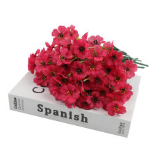 (Magenta) 10pcs UV Resistant Artificial Flowers, Fake Plants for Home & Garden Decor, Indoor/Outdoor Use