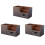3Pcs PU Leather Multi-Function Desk Stationery Organizer Storage Box Pen/Pencil,Cell Phone, (Brown-Flannel) 1