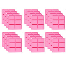 24 Pack Silicone Soap Molds - 6 Cavity Rectangle DIY Soap Molds for Cake, Cupcake, Muffin, Coffee Cake, Pudding and Soap