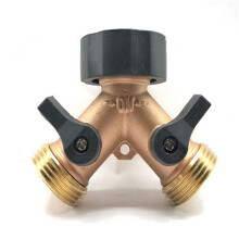 (3/4 American thread) Garden Hose Splitter Two Way Ball Valve Y Connector Brass Water Pipe Adapter