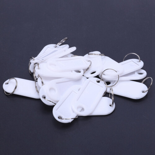 white portable plastic key fob key tag ID labels 40 pieces 2