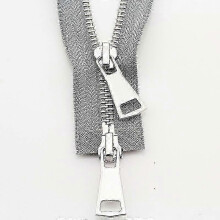 (90cm, gray) DIY Sewing Jacket Metal Zipper Open Ended Double Slider Long Zip for Fashion Garments Accessories