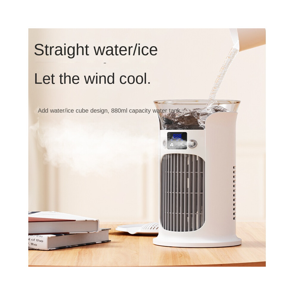 Portable Evaporative Air Cooler Usb Rechargeable Desk Fan With 7 Led Lights 3 Speeds 8586373540111