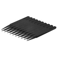 Industries Round Tip Straight Plastic Anti-static Tweezers Black 10Pcs