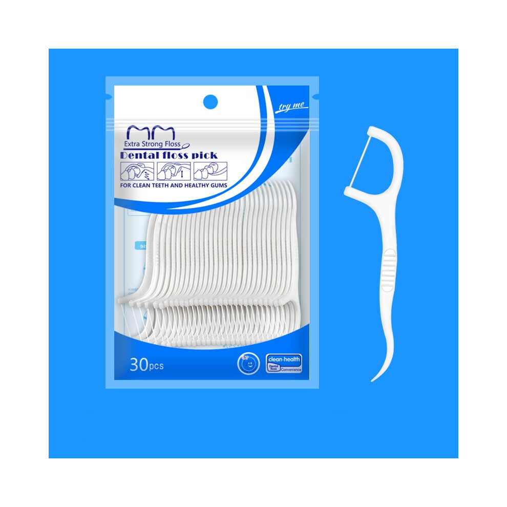 (5 Packs) 30Pcs Extra Strong Dental Floss Toothpicks, Plastic Oral Care Picks