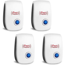 Electronic Ultrasonic Pest Repellent 4 Pack, Plug In Indoor Device for Mosquitoes, Cockroaches, Mice and Spiders for Hom