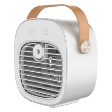 Refroidisseur d'air portable avec humidificateur, ventilateur personnel rechargeable Ă 3 vitesses pour bureau, chambre et bureau