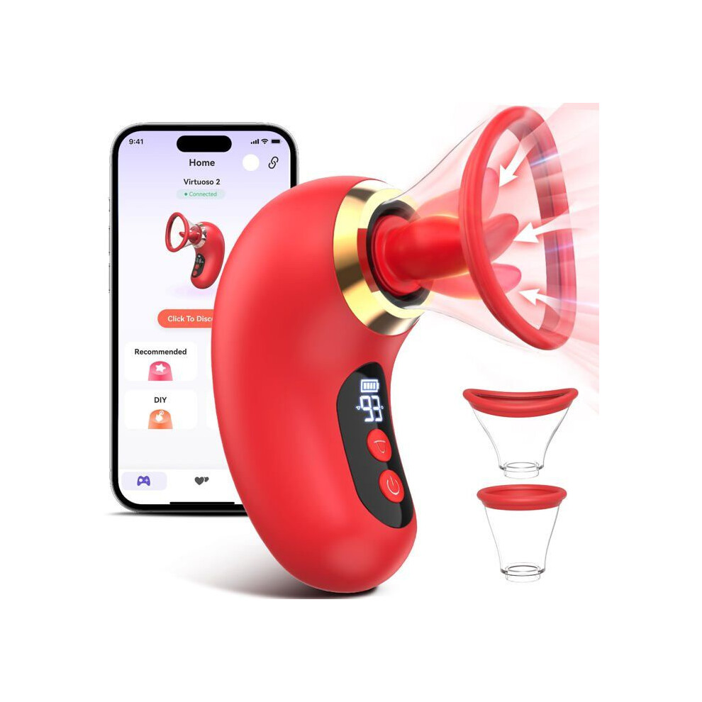 Vibrating Adult Toy for Women, 5 in 1 Pink Suction Vibrator with 3 Suction Modes and 9 Tongue Licking Modes