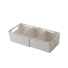 (White) Retractable Sock Underwear Drawer Closet Cabinet Organizer Divider Storage Box