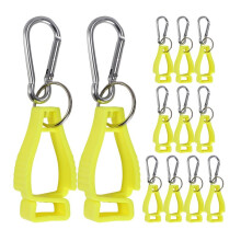 Glove Clips for Work Glove Holders Glove Belt Clip with Metal Carabiners for Construction Worker Guard Labor(Yellow)