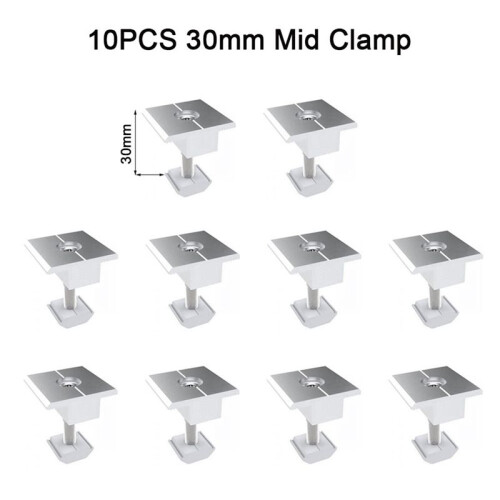 10Pcs Solar Clamp Adjustable Solar Panel Bracket Clamp Wide Photovoltaic Support for Solar Panel System 30mm 1