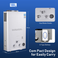 18L Instant Gas Water Heater Tankless LPG Propane Boiler