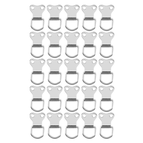 75 Pcs D-Ring Picture Frame Hanging Hooks Double Hole Hangers with Screws Silver 2