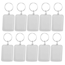 Lot von 10 Stueck Schluesselanhaenger Ring gebrochen DIY Bilderrahmen Virgin Rechteck 3.3x5cm