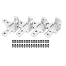 4-Pack 3030-Serien 3-VäGs äNdhöRnfäSteskontakt, med Skruvar för Standard 8 Mm T-SpåR Aluminiumextruderingsprofil