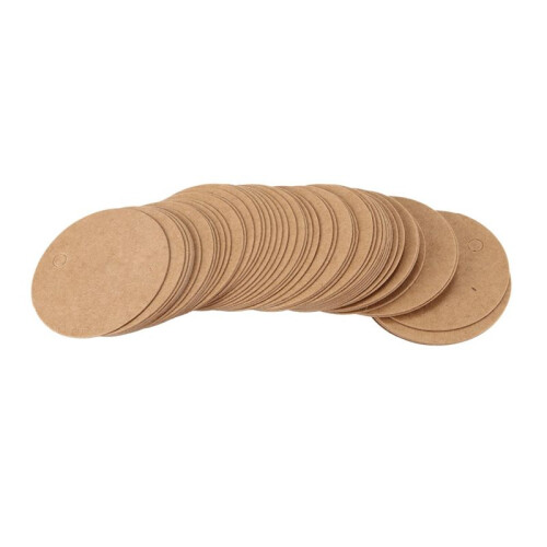 150Pcs Round  Gift Tag with Hemp Cord 1