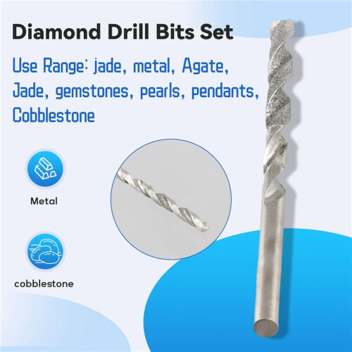 10 Pieces Diamond Drill Bits Set Twist Diamond Tip Drill Bit Heavy Duty  Diamond Drill Bit Set for Glass Tile 2