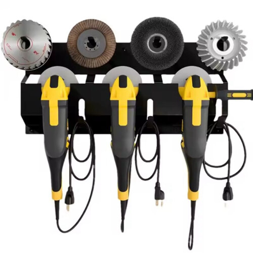 2X Angle Grinder Wall Storage Mount Metal Wall-Mounted Hanging Shelf Fixed Polishers Holder Stable Storage