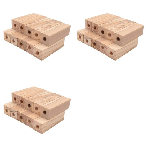 Blocos de Caneta Curta de Madeira de Oliveira, 30 Peças Pré-Perfuradas de 7 mm, 2,5 X 0,75 X 0,75 Polegadas