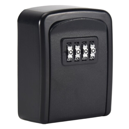 2X Key Lock Box Wall Mounted 4 Digit Combination Lock Box for House Key  Security Key Storage Lock Box Black 1