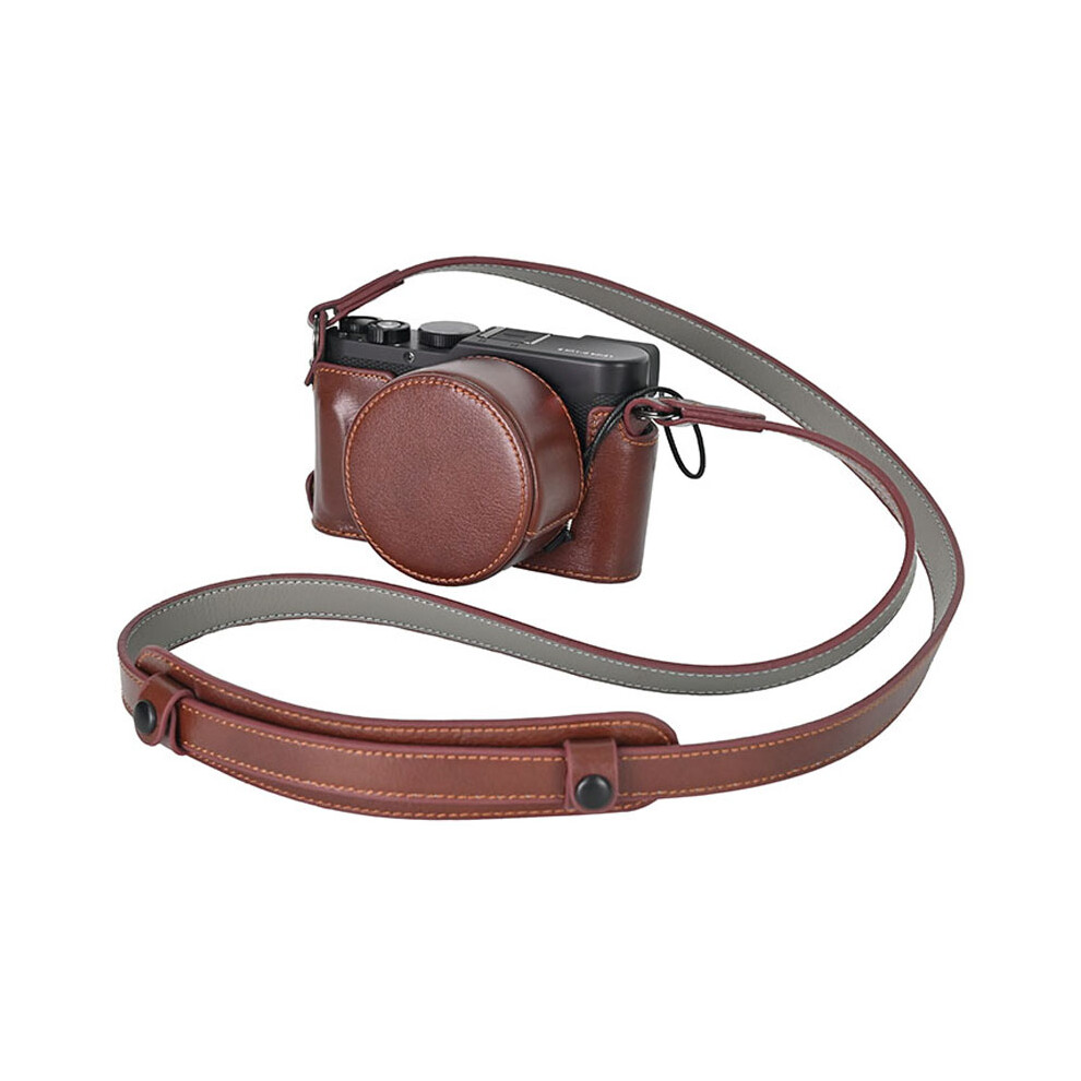 For Leica D-Lux 8 Case With Shoulder Strap, Lens Cap Genuine Leather Camera Protective Cover 6914296855821