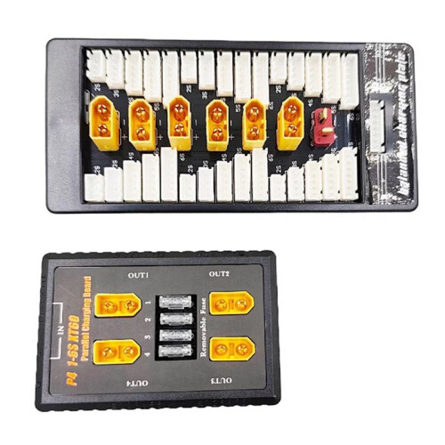 P4 1-6S XT60 Plug Parallel Charging Board Support 20A Input 4 Channels Output for Rc Battery 2
