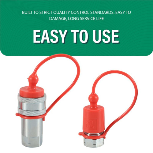 3/8Inch NPT Thread ISO7241-1A Hydraulic Quick Disconnect Coupler Set with Dust Cap 2