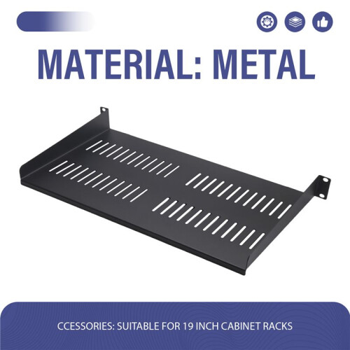 Bandeja Cantilever Ventilada para Montagem em Rack de Servidor 1U para Rack e Gabinete de Equipamentos de Rede de 19 Polegadas 1