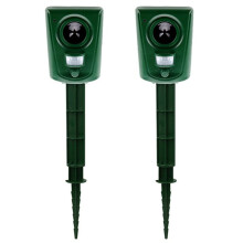 2X Cat Repellent Deterrent Ultrasonic Bird Scarers for Gardens Animal Repeller with Motion Activated PIR Sensor