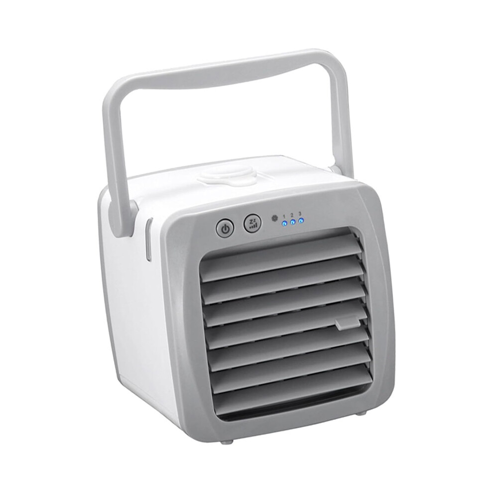 Mini Air Cooler Usb Rechargeable Desk Fan With Humidifier White 8586373540449