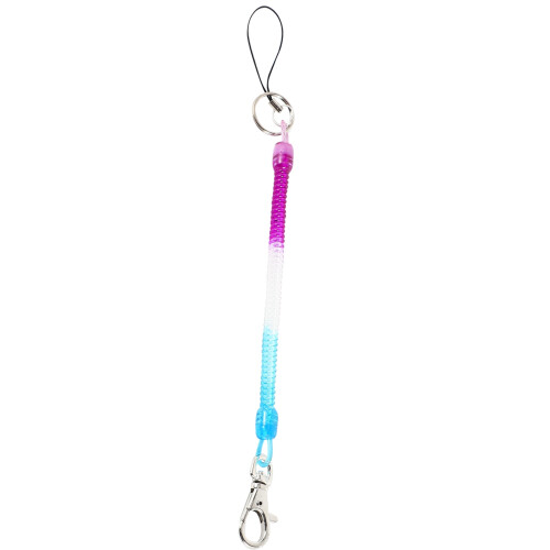 2X Lobster Hook   Spring Stretchy Coil Keyring Keychain Strap Rope Cord 2