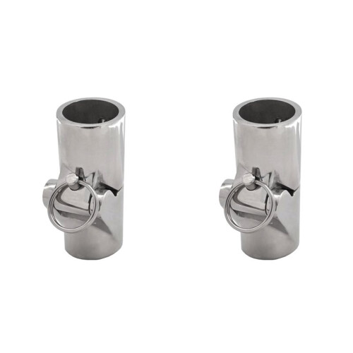 2X Pole Railing Mast Canopy Pull Pin Tube Pipe Swivel Coupling Connector Boat Hardware Accessories 25mm