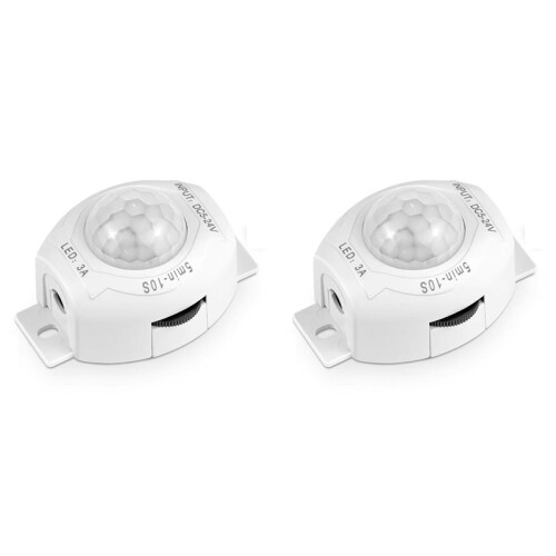 2X Adjustable Timer  PIR Motion Sensor Light  Automatic Movement Detector DC5-24V Suitable for Kitchen