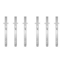 6-Pack Stainless Steel Ruler 15cm Metal Metric Ruler Set, Machinist'S Precision Millimeter Ruler, Measuring Tools