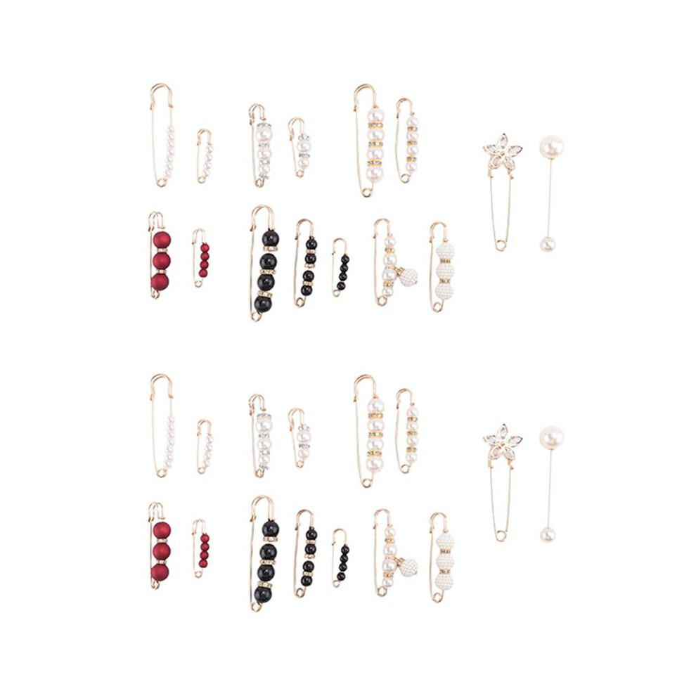 30Pcs Sweater Clips Heavy Duty Safety Pins Faux White Pearl Brooch Pin Dress Clip Hat Shawl Pin Rhinestone Enamel Pins 6032176159521