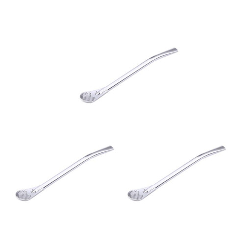 3X Stainless Steel Drinking Straw Filter Handmade Herb Mate Tea Light Bulb Gourd Washable Practical Tea Tools Bar