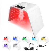 LED Light Therapy Mask, 7 Color Skin Care Device with Near Infrared Light, Hydrating Spray Face Mask for Anti-Aging, Acne Treatment & Rejuvenation