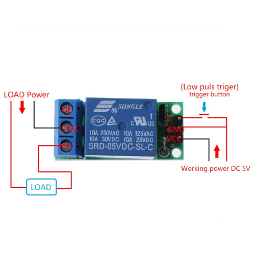 5V Flip-Flop Latch Relay Module - Bistable Self-Locking Switch, Low-Level Trigger, Expansion Board 2