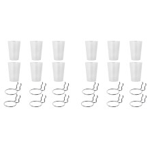12 Sets Pegboard Bins with Rings Style Pegboard Hooks with Pegboard Cups Pegboard Cup Holder Accessories Transparent