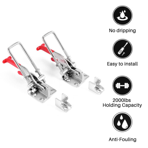 2-Pack 2000Lbs Capacity Heavy Duty Adjustable  U Bolt Self-Lock Toggle Clamp 1