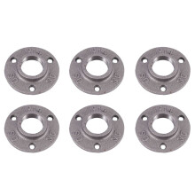 1 Inches Malleable Cast Iron Pipe Flange, Industrial Pipe Flanges for Threaded Black Pipes and Fittings 6 Pcs
