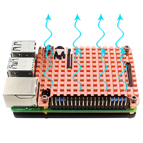 Pure Copper Heatsink Protective Passive Cooling Case for Raspberry Pi 4B 1