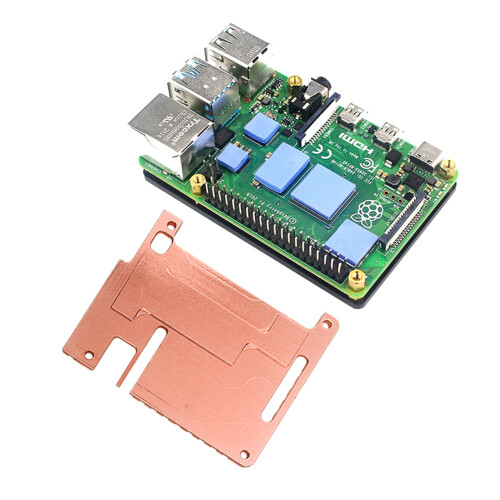 Pure Copper Heatsink Protective Passive Cooling Case for Raspberry Pi 4B 2