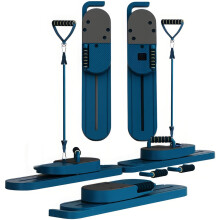 (Blue) Multifunctional Ski Machine with Resistance Bands, Simulated Ski Exercise Equipment, Leg Machine for Women, Home Leg