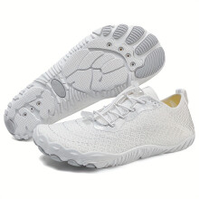 (908 White Silvery, 7.5) Women's Outdoor Stream Wading Shoes/Quick-Dry Lightweight Breathable Beach Shoes/Anti-Slip Water Shoes for Swimming