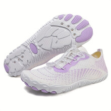 (908 White Purple, 9.5) Women's Outdoor Stream Wading Shoes/Quick-Dry Lightweight Breathable Beach Shoes/Anti-Slip Water Shoes for Swimming