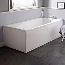 Square Single Ended Bath 1600 x 700 in White with Bath Leg