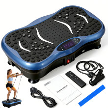 (Blue) Power Vibration Plate Exercise Machine – Bluetooth, Remote ControlHome Fitness&Weight Loss Equipment,Full-Body Workout